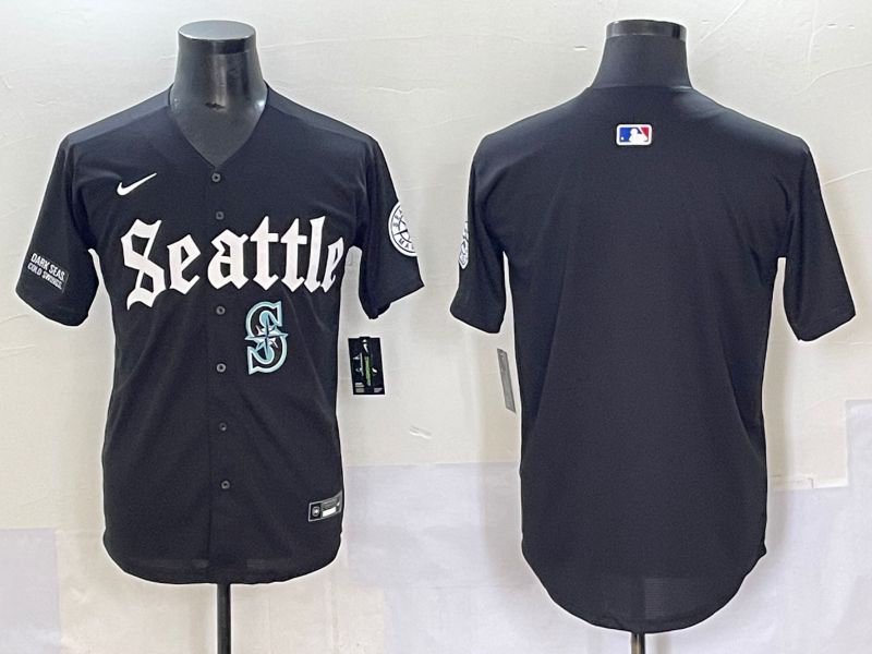 Men 2025 Seattle Mariners Blank black Five generations Joint Name Nike MLB Jersey style 9->seattle mariners->MLB Jersey